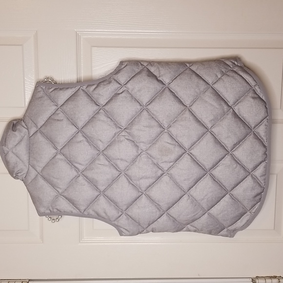 J. Crew Womens Light Grey Down Puffer Vest Jacket Quilt Print Sleevless - Picture 2 of 13